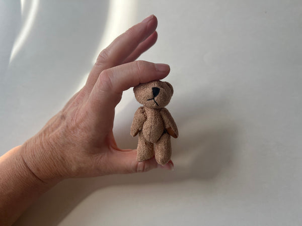 Mini Brown Suede Teddy Bear