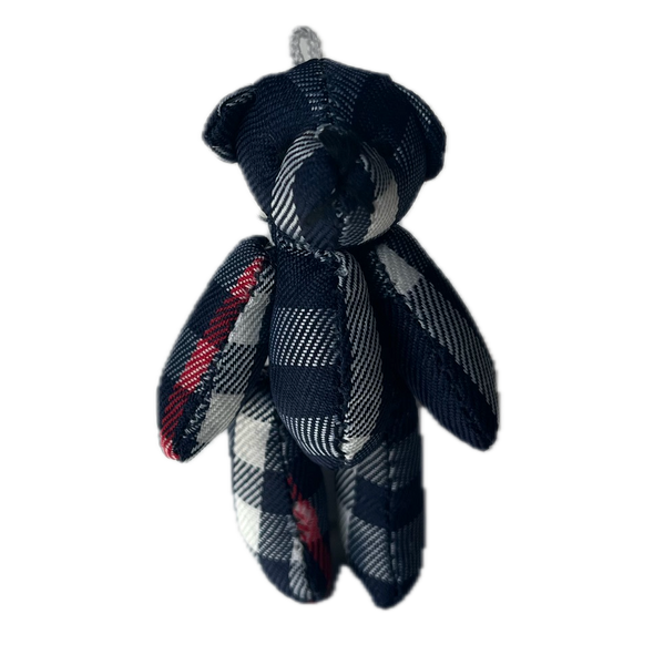 Small Blue Plaid Teddy Bear Christmas Bear Craft Supply