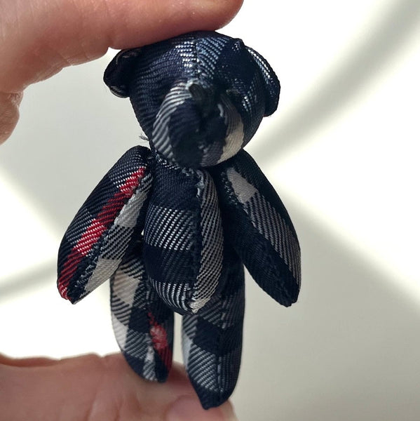 Small Blue Plaid Teddy Bear Christmas Bear Craft Supply