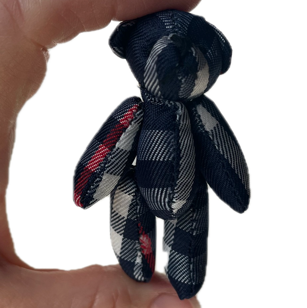Small Blue Plaid Teddy Bear Christmas Bear Craft Supply