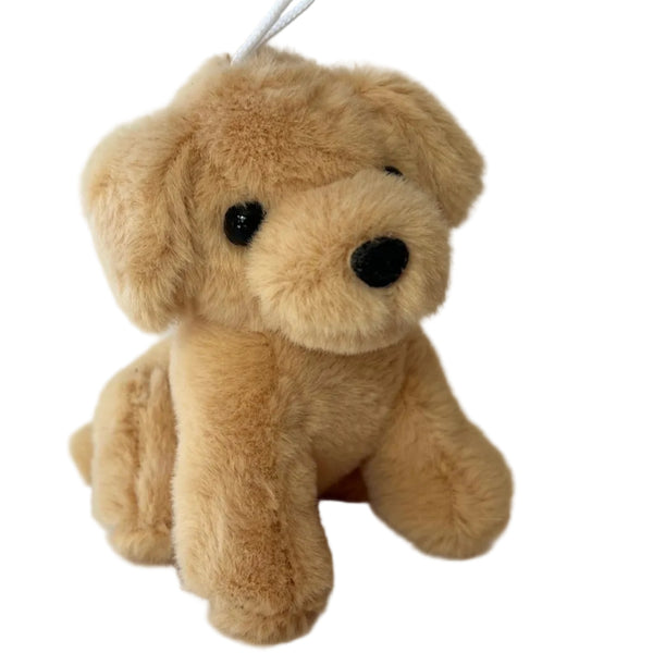 Small Stuffed Lab Puppy Dog Plush Animal Bag Charm  Backpack Keychain Doll Pet