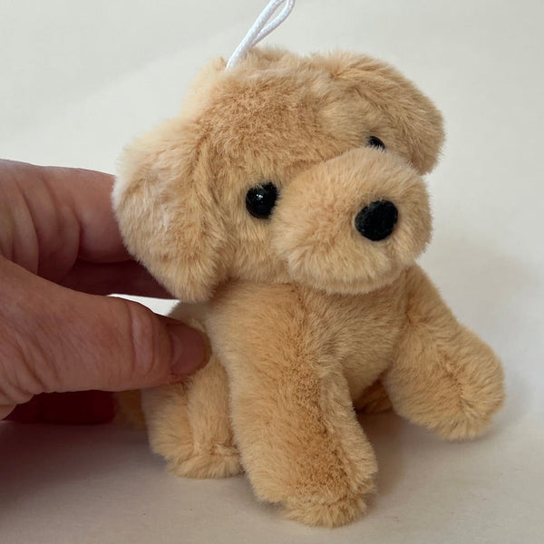 Small Stuffed Lab Puppy Dog Plush Animal Bag Charm  Backpack Keychain Doll Pet