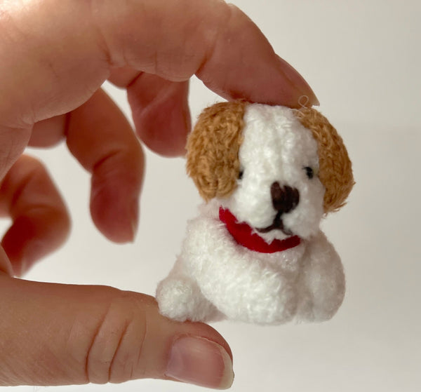 Mini Stuffed Puppy Dog Bag Charm (brown ears)