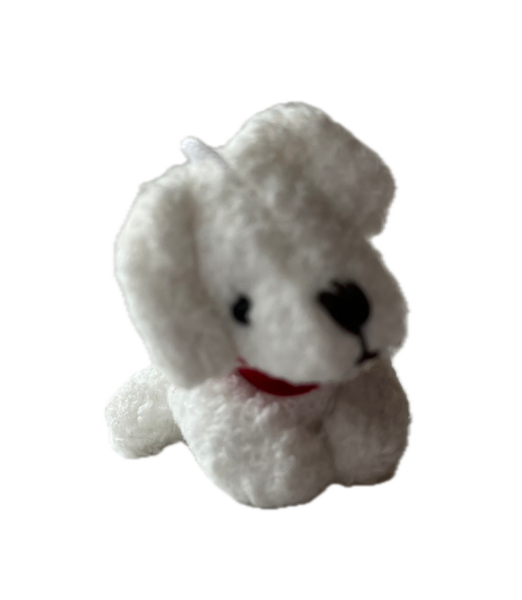 Mini Stuffed Puppy Dog Bag Charm (White)