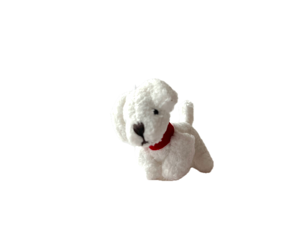 Mini Stuffed Puppy Dog Bag Charm (White)