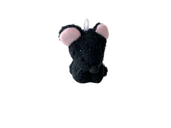 Small Stuffed Mouse Bag Charm (Black)