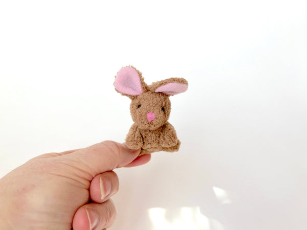 Miniature Plush Bunny Rabbit (Brown)