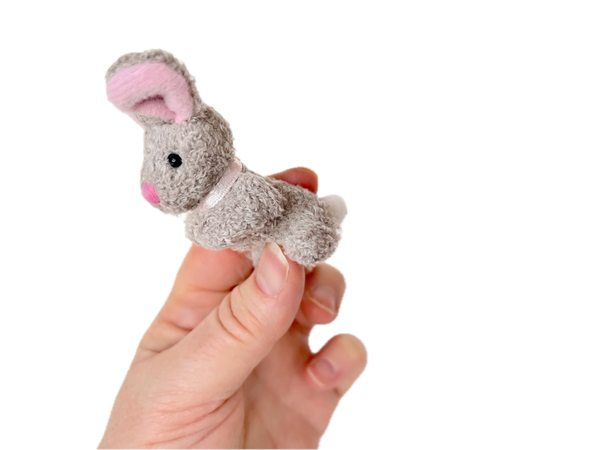 Miniature Plush Bunny Rabbit (Gray)