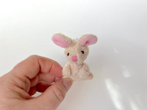 Miniature Plush Bunny Rabbit (Light Brown)