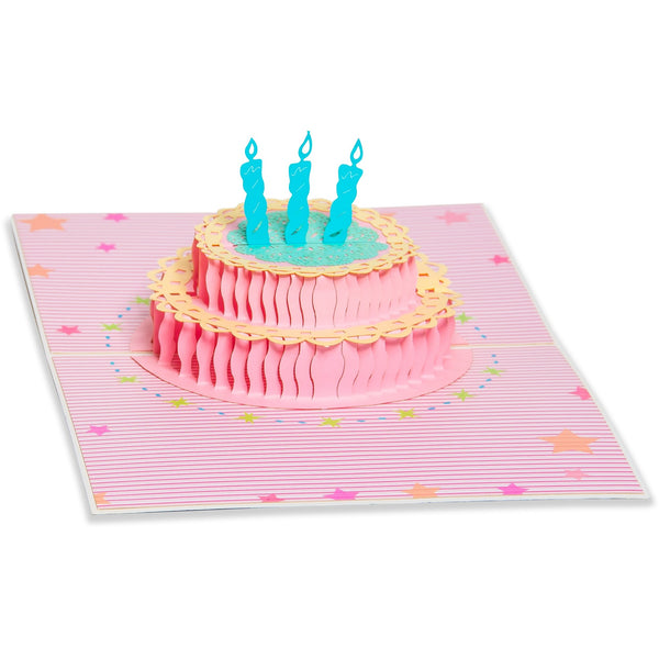 3D Pop Up Birthday Greeting Card Cake Candles