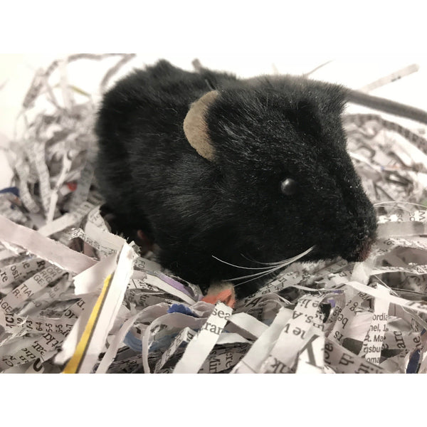 Black Furry Realistic Plush Rat