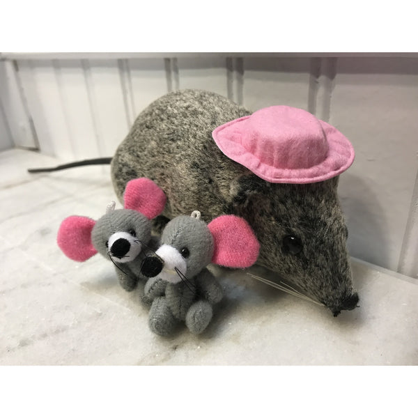 Miniature Plush Gray Mouse