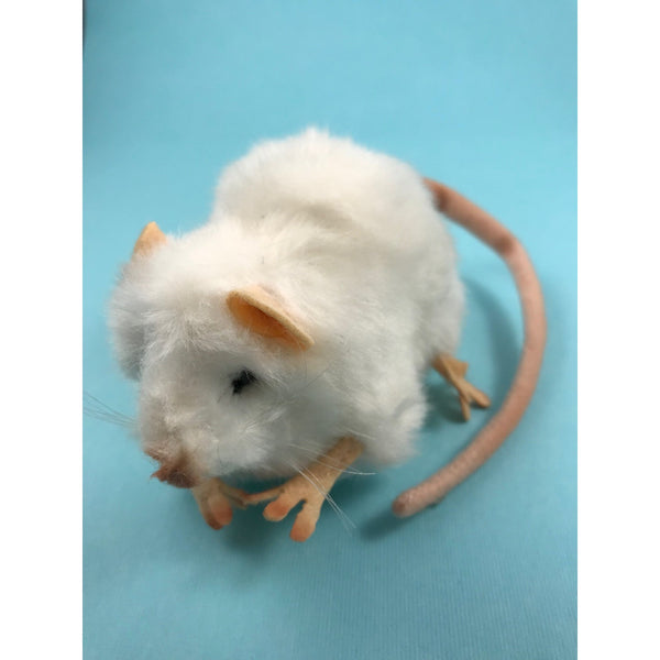 White Furry Realistic Plush Rat