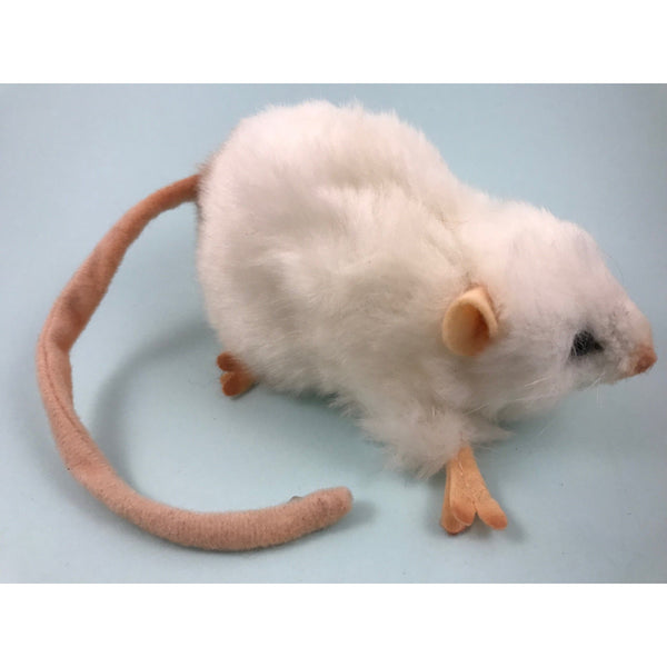 White Furry Realistic Plush Rat